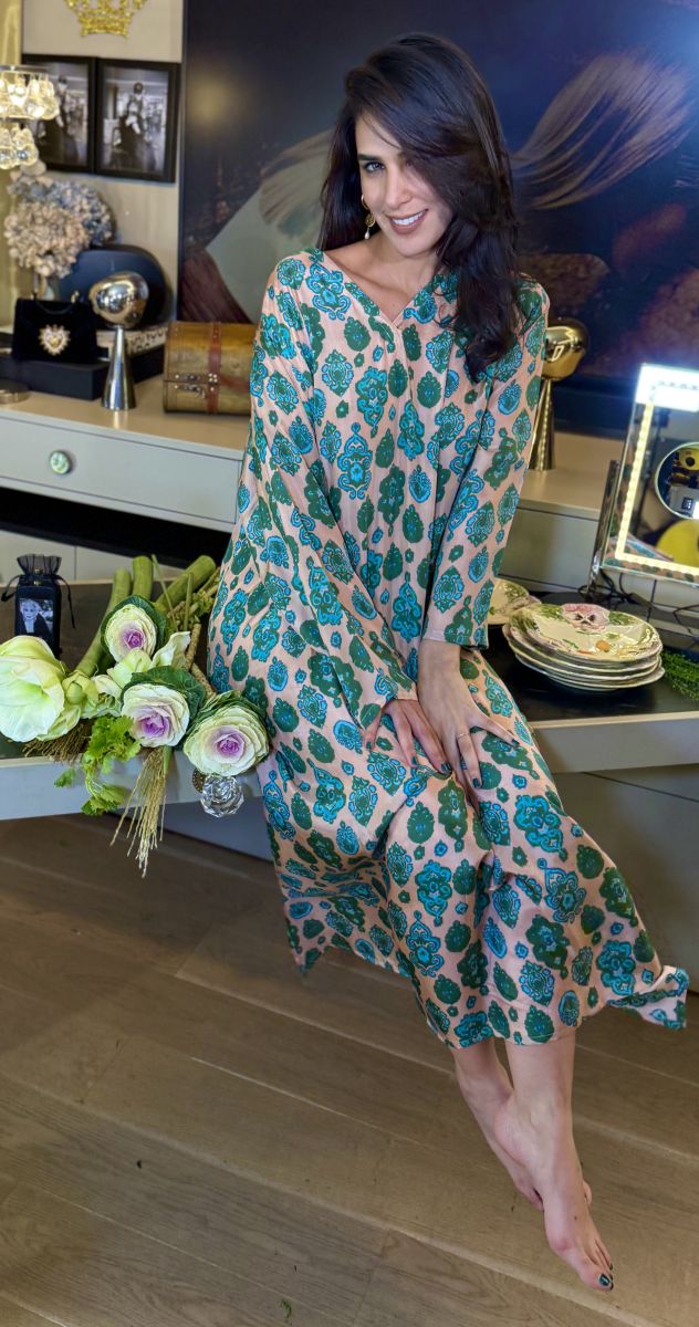 robe en soie verte - Charlie en Particulier